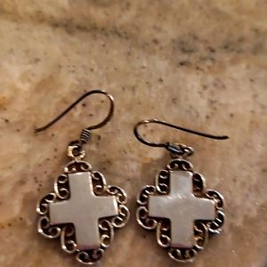 .925 cross earrings